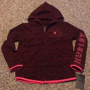 New Hurley Fleece Jacket  Burgundy marble fabric